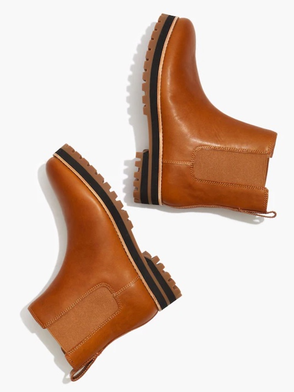 NWOT Madewell The Ivy Chelsea Boot in Leather in Bison Color